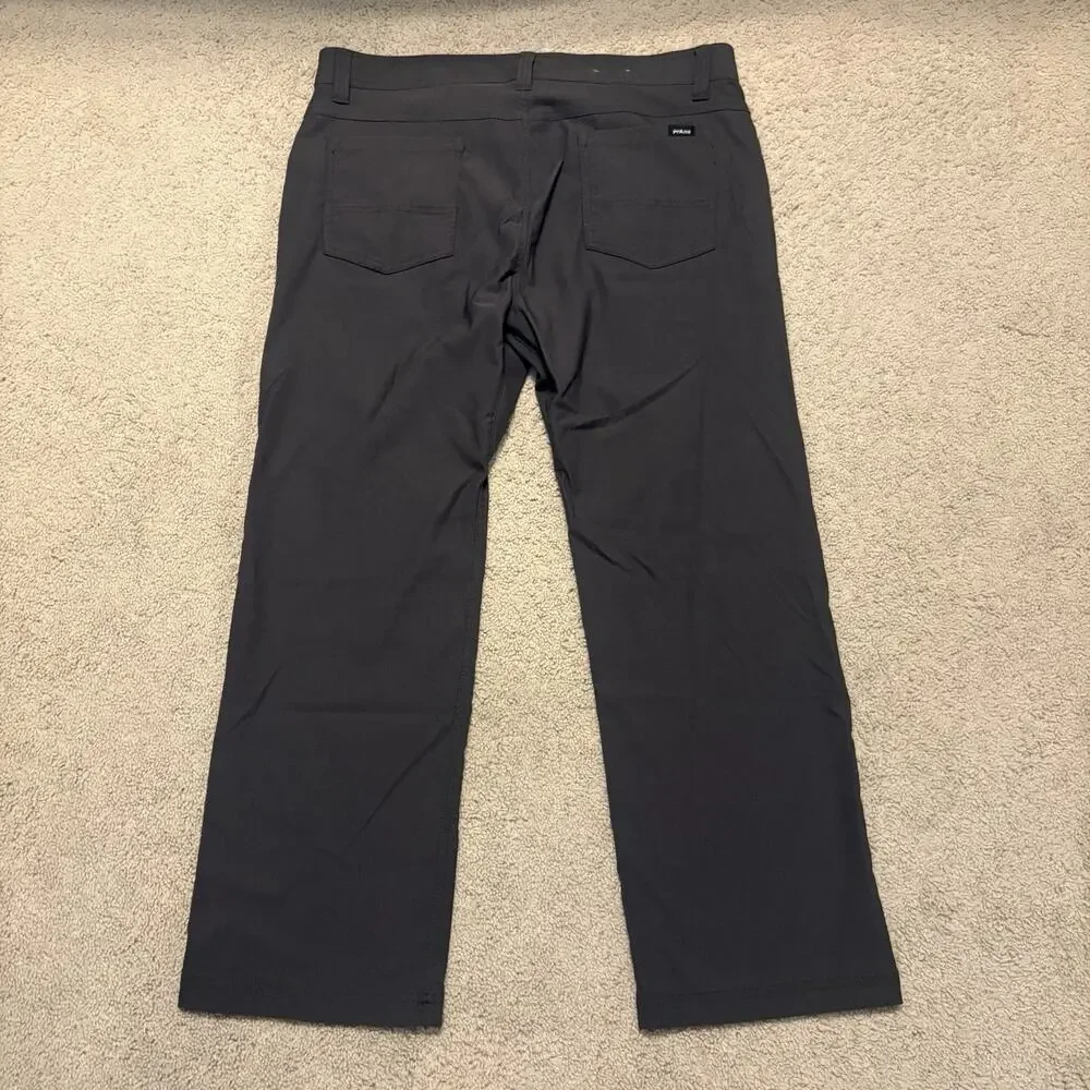 Prana Brion II Pants Mens 36/28 Gray Standard Fit Straight Leg Hiking Workwear